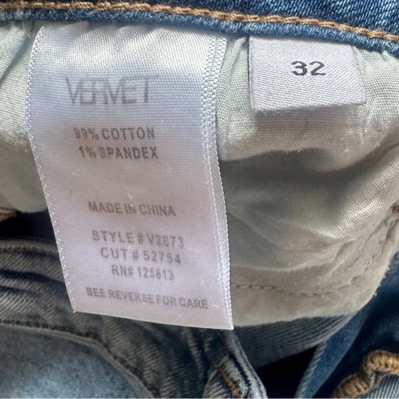 Vervet High Rise 90s Vintage Flare Jean Split Hem Stretch Jeans Size 32 - Picture 8 of 8